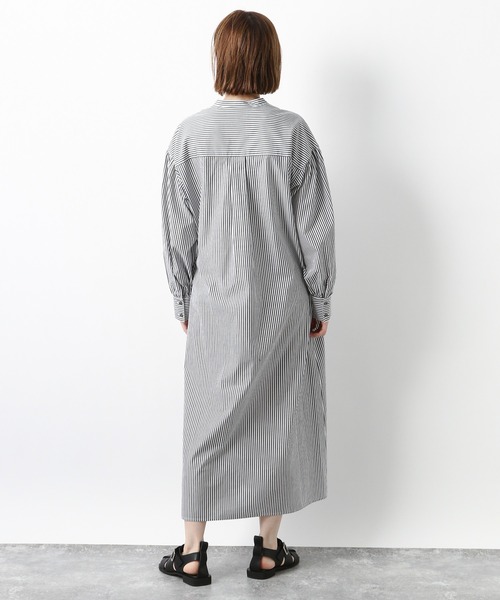 A part by(アパートバイ)の「【ソロテックス】使用/スタンドカラーシャツワンピース 958056(シャツワンピース・レディース・グレー系その他/グリーン系その他4/パープル系その他2・FREE)」の5枚目の写真