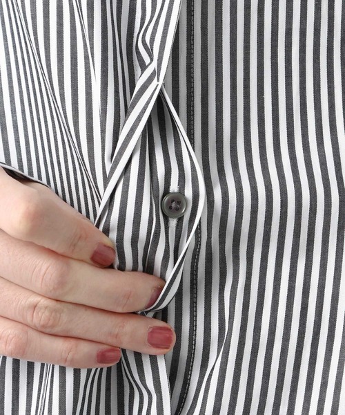 A part by(アパートバイ)の「【ソロテックス】使用/スタンドカラーシャツワンピース 958056(シャツワンピース・レディース・グレー系その他/グリーン系その他4/パープル系その他2・FREE)」の9枚目の写真