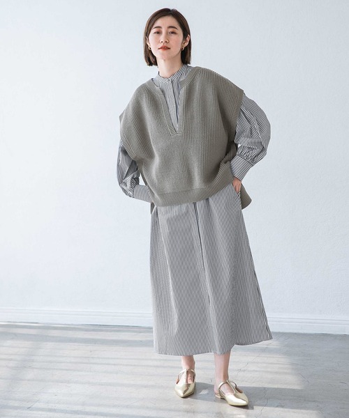 A part by(アパートバイ)の「【ソロテックス】使用/スタンドカラーシャツワンピース 958056(シャツワンピース・レディース・グレー系その他/グリーン系その他4/パープル系その他2・FREE)」の19枚目の写真