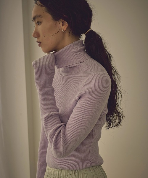 新品★Marie Miller(マリーミラー)★アルパカ混★長袖セーター★グレー Marie Miller BACK SLIT TURTLE KNIT (マリーミラー バックスリット