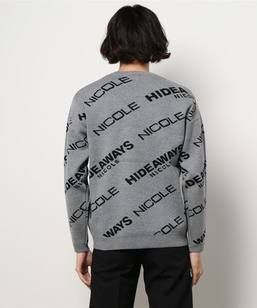HIDEAWAYS NICOLE（ハイダウェイニコル）の「ロゴジャカードニットプルオーバー（ニット/セーター・メンズ・ホワイト×ブラック/ブラック×ホワイト/杢グレー・MEDIUM/X-LARGE/LARGE）」の5枚目の写真