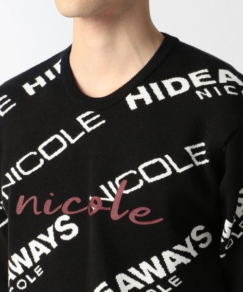 HIDEAWAYS NICOLE（ハイダウェイニコル）の「ロゴジャカードニットプルオーバー（ニット/セーター・メンズ・ホワイト×ブラック/ブラック×ホワイト/杢グレー・MEDIUM/X-LARGE/LARGE）」の17枚目の写真