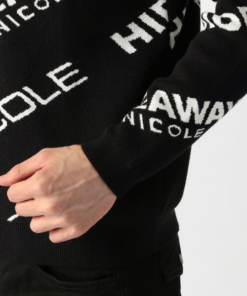 HIDEAWAYS NICOLE（ハイダウェイニコル）の「ロゴジャカードニットプルオーバー（ニット/セーター・メンズ・ホワイト×ブラック/ブラック×ホワイト/杢グレー・MEDIUM/X-LARGE/LARGE）」の16枚目の写真