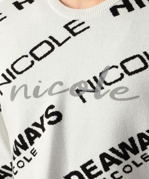 HIDEAWAYS NICOLE（ハイダウェイニコル）の「ロゴジャカードニットプルオーバー（ニット/セーター・メンズ・ホワイト×ブラック/ブラック×ホワイト/杢グレー・MEDIUM/X-LARGE/LARGE）」の15枚目の写真