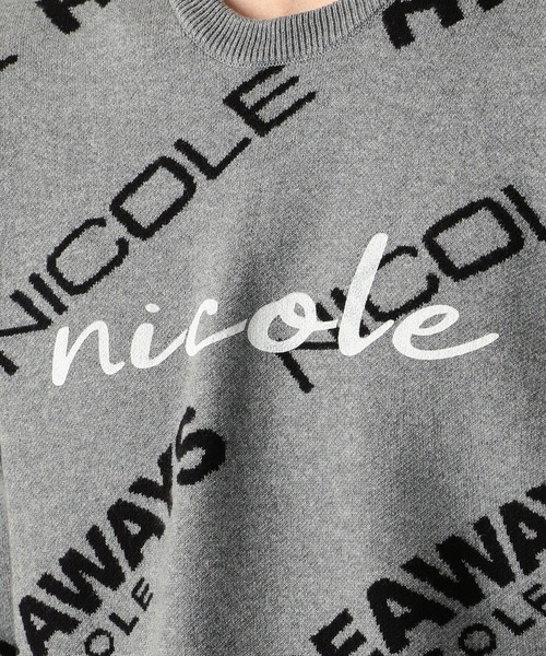 HIDEAWAYS NICOLE（ハイダウェイニコル）の「ロゴジャカードニットプルオーバー（ニット/セーター・メンズ・ホワイト×ブラック/ブラック×ホワイト/杢グレー・MEDIUM/X-LARGE/LARGE）」の14枚目の写真