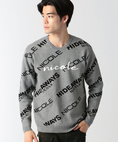 HIDEAWAYS NICOLE（ハイダウェイニコル）の「ロゴジャカードニットプル