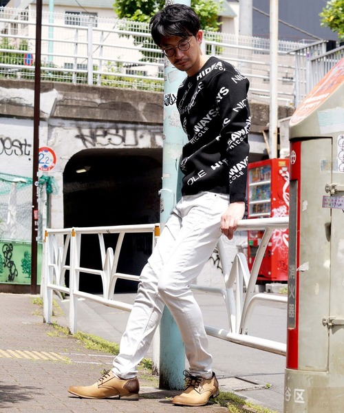 HIDEAWAYS NICOLE（ハイダウェイニコル）の「ロゴジャカードニットプルオーバー（ニット/セーター・メンズ・ホワイト×ブラック/ブラック×ホワイト/杢グレー・MEDIUM/X-LARGE/LARGE）」の7枚目の写真