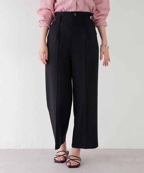 natural couture(ナチュラルクチュール)の「ストレッチリネンおしゃれベルト付きパンツ(その他パンツ・レディース・ブラック/グリーン/ライトベージュ・FREE)」の11枚目の写真