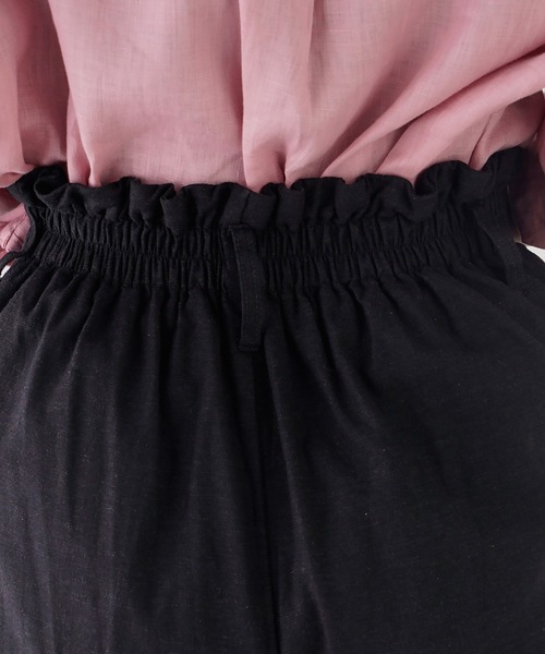 natural couture(ナチュラルクチュール)の「ストレッチリネンおしゃれベルト付きパンツ(その他パンツ・レディース・ブラック/グリーン/ライトベージュ・FREE)」の8枚目の写真