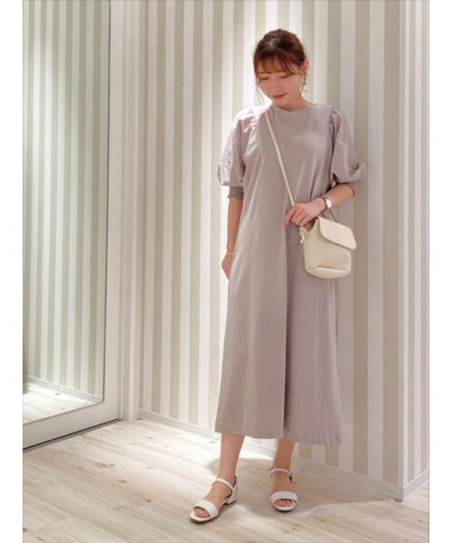 DRESKIP（ドレスキップ）の「◆異素材ドッキングボリューム袖ワンピース（ワンピース・レディース・ナチュラル/サックスブルー/ブラック・03/04/02）」の5枚目の写真