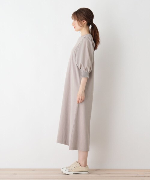 DRESKIP（ドレスキップ）の「◆異素材ドッキングボリューム袖ワンピース（ワンピース・レディース・ナチュラル/サックスブルー/ブラック・03/04/02）」の7枚目の写真