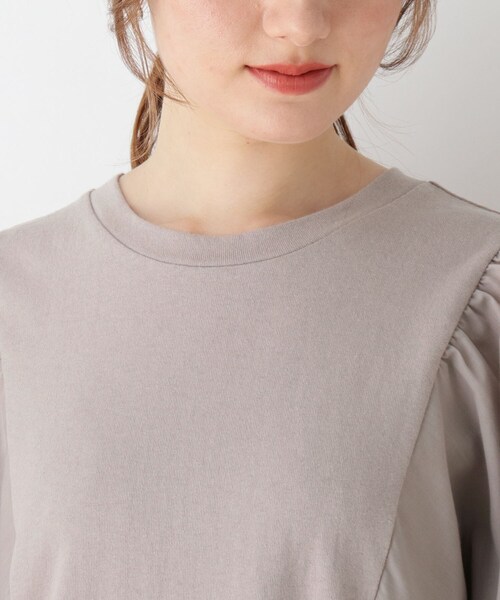 DRESKIP（ドレスキップ）の「◆異素材ドッキングボリューム袖ワンピース（ワンピース・レディース・ナチュラル/サックスブルー/ブラック・03/04/02）」の9枚目の写真