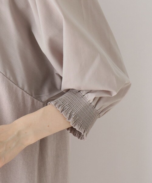 DRESKIP（ドレスキップ）の「◆異素材ドッキングボリューム袖ワンピース（ワンピース・レディース・ナチュラル/サックスブルー/ブラック・03/04/02）」の10枚目の写真