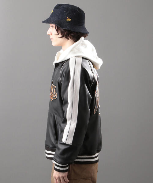 AVIREX（アヴィレックス）の「ヴァーシティ ジャケット ニューヨークシティ/VARSITY JACKET NEWYORK CITY/アヴィレックス/AVIREX（スタジャン・メンズ・ブラック/ネイビー・MEDIUM/LARGE/X-LARGE/XX-LARGE）」の14枚目の写真