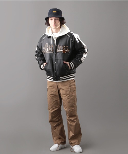 AVIREX（アヴィレックス）の「ヴァーシティ ジャケット ニューヨークシティ/VARSITY JACKET NEWYORK CITY/アヴィレックス/AVIREX（スタジャン・メンズ・ブラック/ネイビー・MEDIUM/LARGE/X-LARGE/XX-LARGE）」の3枚目の写真