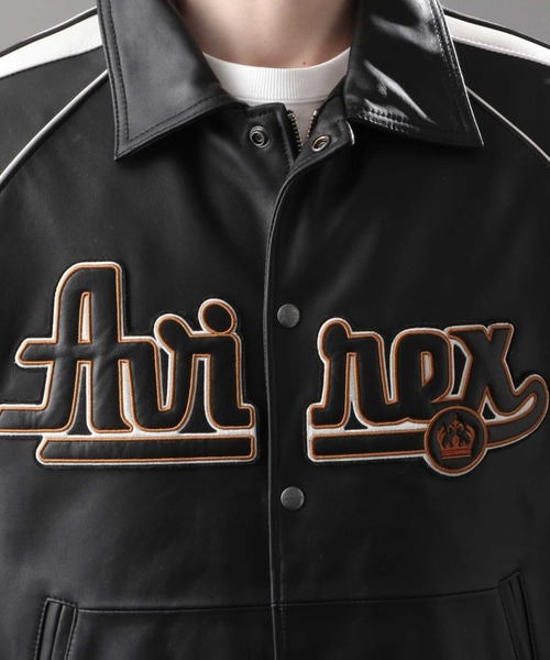 AVIREX（アヴィレックス）の「ヴァーシティ ジャケット ニューヨークシティ/VARSITY JACKET NEWYORK CITY/アヴィレックス/AVIREX（スタジャン・メンズ・ブラック/ネイビー・MEDIUM/LARGE/X-LARGE/XX-LARGE）」の7枚目の写真