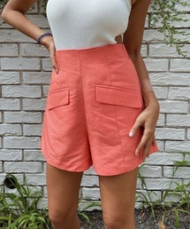 ハイウエストポケットデザインショートパンツ