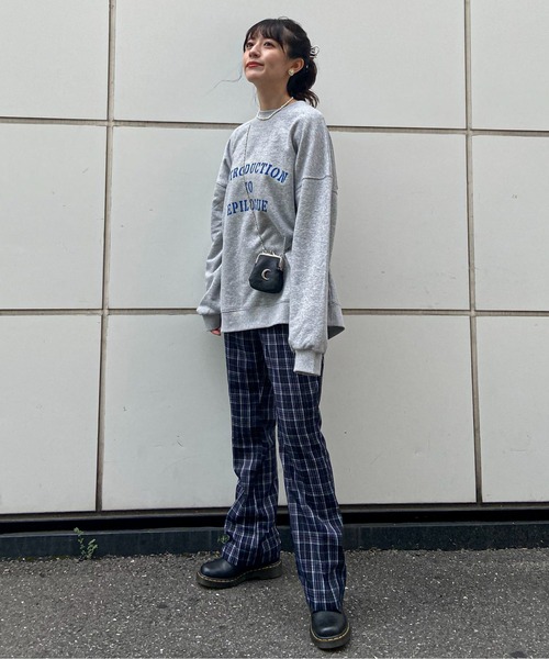 EPIMI E'PIMMY（エピミエピミー）の「《Set up対応》チェックセミフレアスラックスパンツ（スラックス・レディース・グレー/ブラック/ブラウン・MEDIUM）」の13枚目の写真