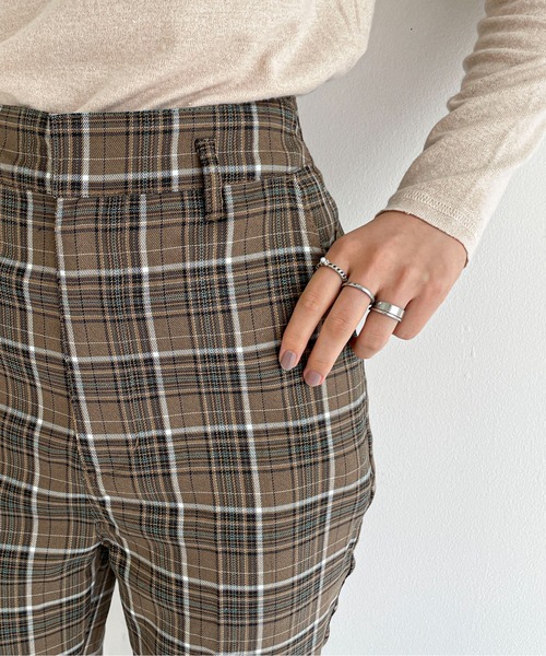 EPIMI E'PIMMY（エピミエピミー）の「《Set up対応》チェックセミフレアスラックスパンツ（スラックス・レディース・グレー/ブラック/ブラウン・MEDIUM）」の19枚目の写真