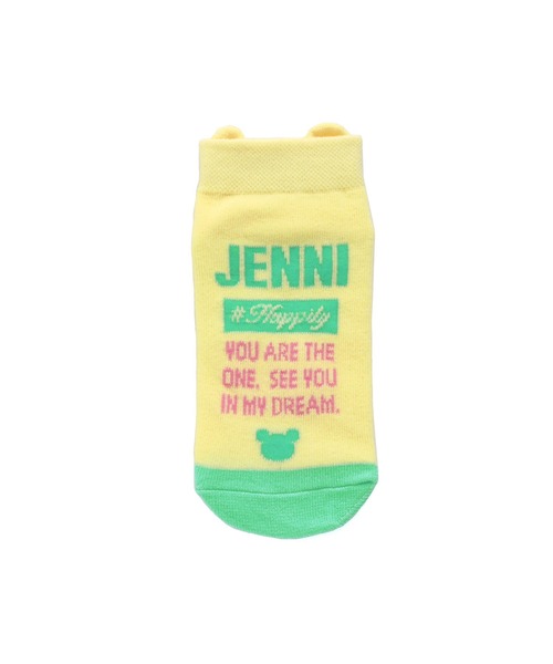 JENNI love(ジェニィラブ)の「バックベアショートソックス(ソックス/靴下・キッズ・イエロー/ブラック/ピンク・19-21cm/22-24cm)」の1枚目の写真