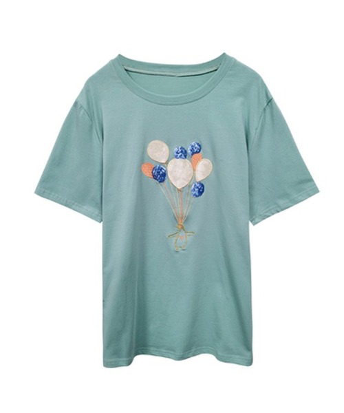Bifrost(ビフレスト)の「風船ワッペンTシャツ(Tシャツ/カットソー・レディース・ブルー/ホワイト/ピンク/パープル・M/L)」の10枚目の写真