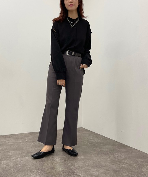 apres jour mignon（アプレジュールミニョン）の「袖スリットバンドカラーシャツ 【ZOZOTOWN限定アイテム】（シャツ/ブラウス・レディース・ブルー/グリーン/ボルドー/ブラック/オフホワイト・X-LARGE/フリー）」の17枚目の写真