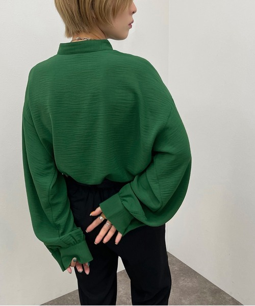 apres jour mignon（アプレジュールミニョン）の「袖スリットバンドカラーシャツ 【ZOZOTOWN限定アイテム】（シャツ/ブラウス・レディース・ブルー/グリーン/ボルドー/ブラック/オフホワイト・X-LARGE/フリー）」の22枚目の写真