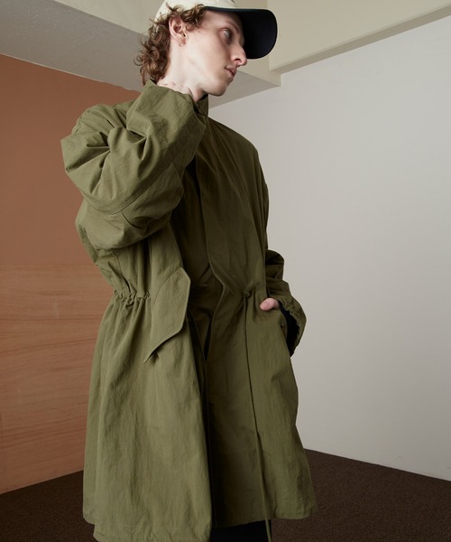 EMMA CLOTHES（エマクローズ）の「ビッグバルーンシルエット M-65 コットンナイロン ライナーセット スタンドカラーモッズコート/コート＆ライナー2点セット EMMA CLOTHES（モッズコート・メンズ・ブラック/オリーブ/ダークネイビー・M/L）」の9枚目の写真