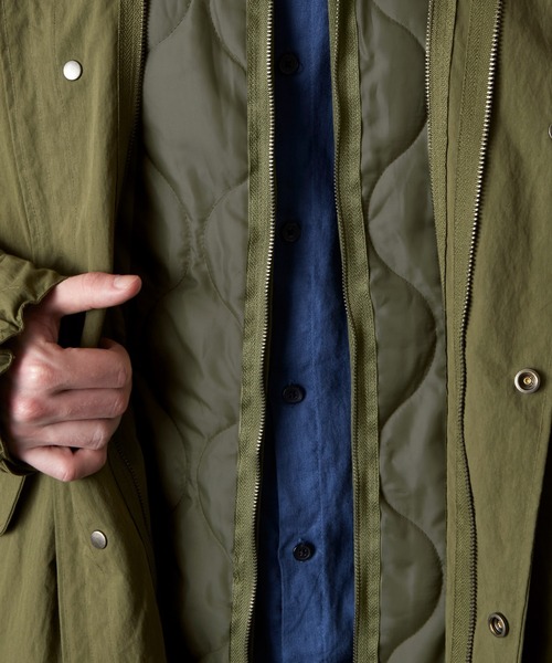 EMMA CLOTHES（エマクローズ）の「ビッグバルーンシルエット M-65 コットンナイロン ライナーセット スタンドカラーモッズコート/コート＆ライナー2点セット EMMA CLOTHES（モッズコート・メンズ・ブラック/オリーブ/ダークネイビー・M/L）」の10枚目の写真