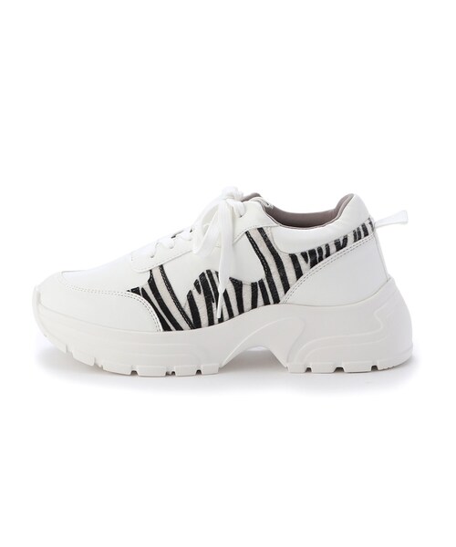 DRESKIP(ドレスキップ)の「◆アニマル切り替えスニーカー(スニーカー・レディース・ブラック系4/ベージュ系4/アイボリー系4・35/45)」の6枚目の写真