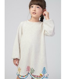 Design Tshirts Store graniph | ホリデイインフォレスト|キッズスカラップド長袖スウェットワンピース(ワンピース)