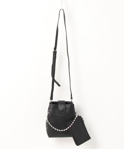 minia（ミニア）の「カードケース付きボールチェーンミニバッグ　◆（ショルダーバッグ・レディース・アイボリー/パイソン/ブラック/カーキ・FREE）」の11枚目の写真