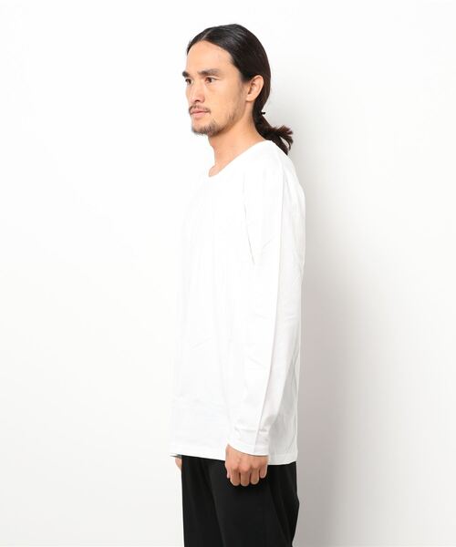 CAMP7（キャンプセブン）の「【CAMP7】ロングスリーブクルーネックTシャツ(パックTシャツ)（Tシャツ/カットソー・メンズ・ブラック/ホワイト・L/XL/S/M）」の4枚目の写真