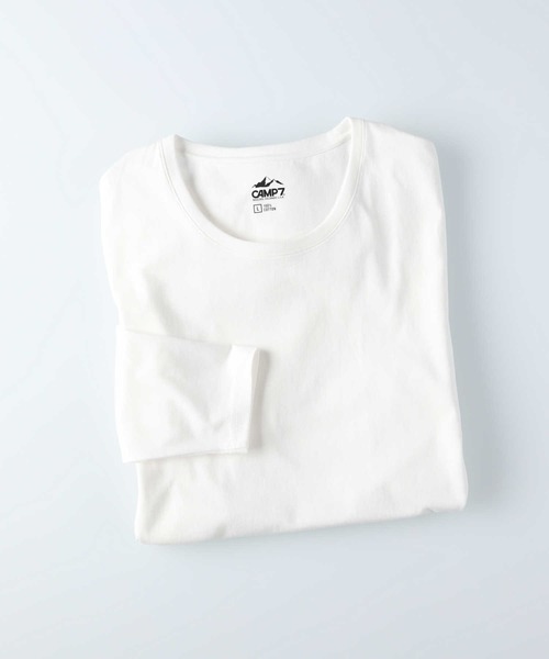 CAMP7（キャンプセブン）の「【CAMP7】ロングスリーブクルーネックTシャツ(パックTシャツ)（Tシャツ/カットソー・メンズ・ブラック/ホワイト・L/XL/S/M）」の5枚目の写真