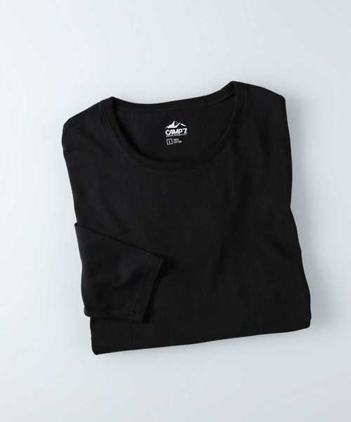 CAMP7（キャンプセブン）の「【CAMP7】ロングスリーブクルーネックTシャツ(パックTシャツ)（Tシャツ/カットソー・メンズ・ブラック/ホワイト・L/XL/S/M）」の6枚目の写真