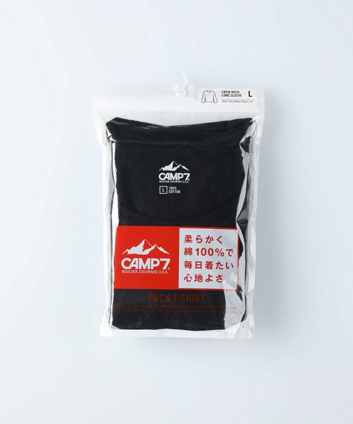 CAMP7（キャンプセブン）の「【CAMP7】ロングスリーブクルーネックTシャツ(パックTシャツ)（Tシャツ/カットソー・メンズ・ブラック/ホワイト・L/XL/S/M）」の12枚目の写真
