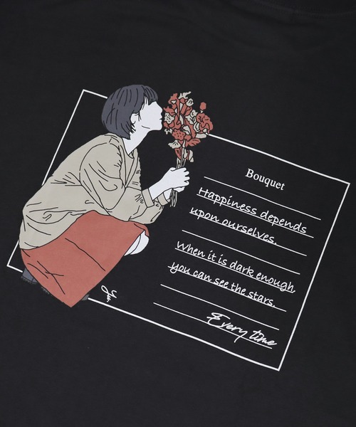 Confirm(コンファーム)の「Confirm / コンファーム ヘッドホン / フラワーガール ビッグプリントロンT(Tシャツ/カットソー・メンズ・ホワイト/ホワイト系その他/ブルー/ブラック系その他/チャコールグレー/ブラック・M/L)」の8枚目の写真