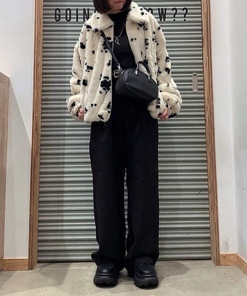 WEGO(ウィゴー)の「WEGO/ファーエリブルゾン(ブルゾン・レディース・ピンク/ブラック/マルチ/アニマル・SMALL/MEDIUM)」の10枚目の写真