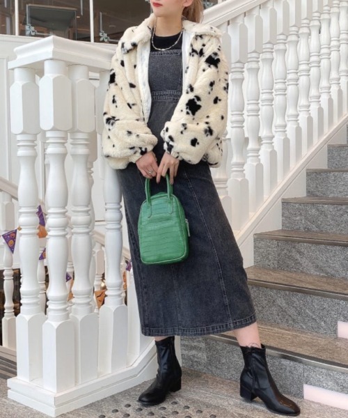 WEGO(ウィゴー)の「WEGO/ファーエリブルゾン(ブルゾン・レディース・ピンク/ブラック/マルチ/アニマル・SMALL/MEDIUM)」の8枚目の写真