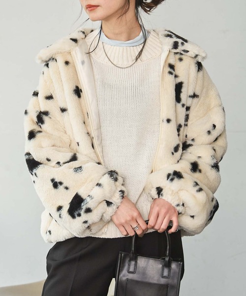 WEGO(ウィゴー)の「WEGO/ファーエリブルゾン(ブルゾン・レディース・ピンク/ブラック/マルチ/アニマル・SMALL/MEDIUM)」の12枚目の写真