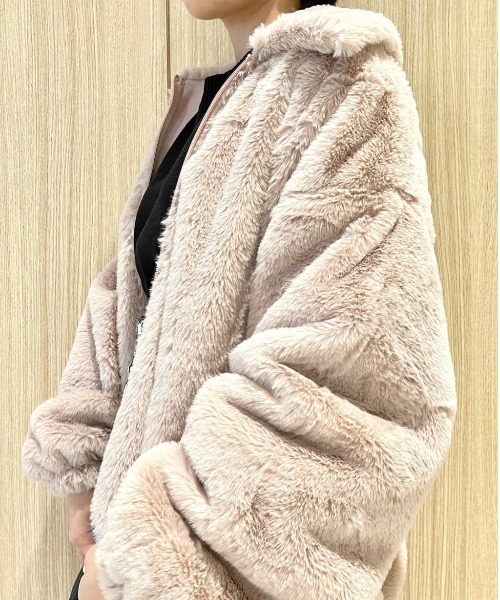 WEGO(ウィゴー)の「WEGO/ファーエリブルゾン(ブルゾン・レディース・ピンク/ブラック/マルチ/アニマル・SMALL/MEDIUM)」の22枚目の写真