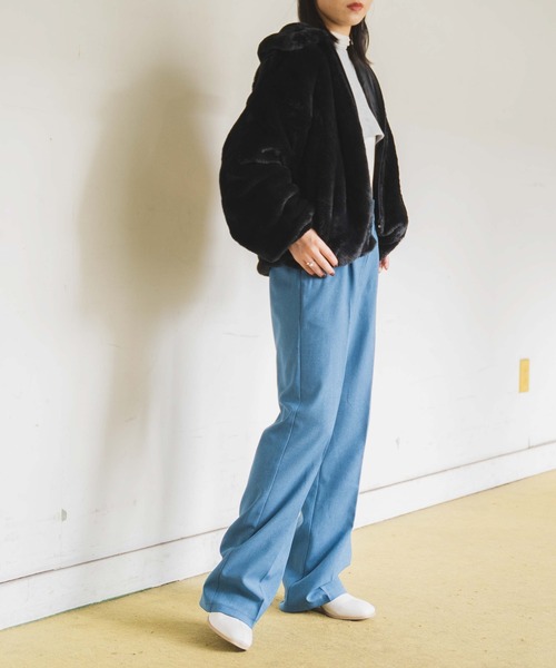 WEGO(ウィゴー)の「WEGO/ファーエリブルゾン(ブルゾン・レディース・ピンク/ブラック/マルチ/アニマル・SMALL/MEDIUM)」の18枚目の写真