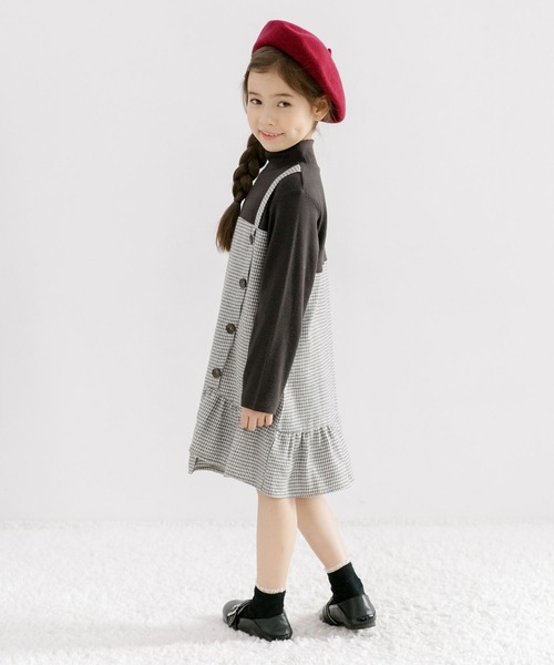 Bee des Bee（ビーデスビー）の「ドッキングワンピース（ワンピース・キッズ・ブラック/チャコール/ブラウン/ベージュ・130cm/100cm/150cm/140cm/110cm/120cm）」の3枚目の写真