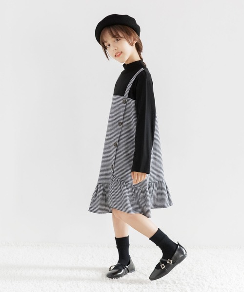 Bee des Bee（ビーデスビー）の「ドッキングワンピース（ワンピース・キッズ・ブラック/チャコール/ブラウン/ベージュ・130cm/100cm/150cm/140cm/110cm/120cm）」の2枚目の写真