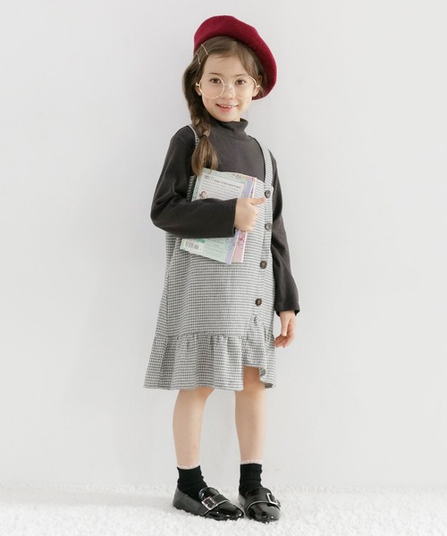 Bee des Bee（ビーデスビー）の「ドッキングワンピース（ワンピース・キッズ・ブラック/チャコール/ブラウン/ベージュ・130cm/100cm/150cm/140cm/110cm/120cm）」の5枚目の写真