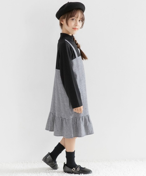 Bee des Bee（ビーデスビー）の「ドッキングワンピース（ワンピース・キッズ・ブラック/チャコール/ブラウン/ベージュ・130cm/100cm/150cm/140cm/110cm/120cm）」の6枚目の写真