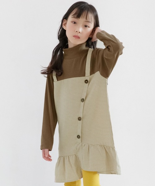 Bee des Bee（ビーデスビー）の「ドッキングワンピース（ワンピース・キッズ・ブラック/チャコール/ブラウン/ベージュ・130cm/100cm/150cm/140cm/110cm/120cm）」の9枚目の写真