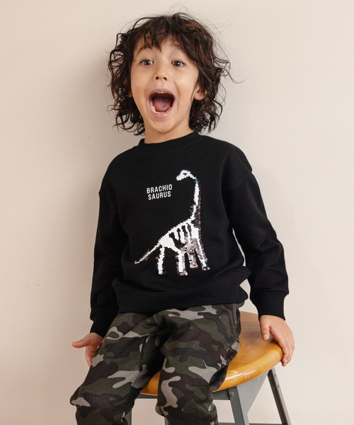 GLOBAL WORK（グローバルワーク）の「キッズ/スパンコールクルースウェット/216102（Tシャツ/カットソー・キッズ・ホワイト系その他2/サックスブルー/ブラック/カーキ/チャコールグレー/その他/グレー系その他・120cm/130cm/140cm/150cm/160cm/100cm/110cm）」の8枚目の写真