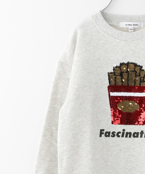 GLOBAL WORK（グローバルワーク）の「キッズ/スパンコールクルースウェット/216102（Tシャツ/カットソー・キッズ・ホワイト系その他2/サックスブルー/ブラック/カーキ/チャコールグレー/その他/グレー系その他・120cm/130cm/140cm/150cm/160cm/100cm/110cm）」の18枚目の写真
