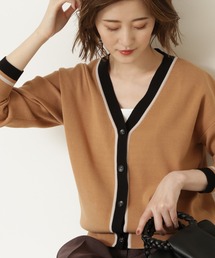 NATURAL BEAUTY BASIC | バイカラーニットカーディガン(カーディガン/ボレロ)